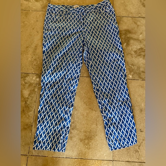 Laundry by Shelli Segal ladies, cotton blue /white pants excellent condition 8 - Picture 4 of 11